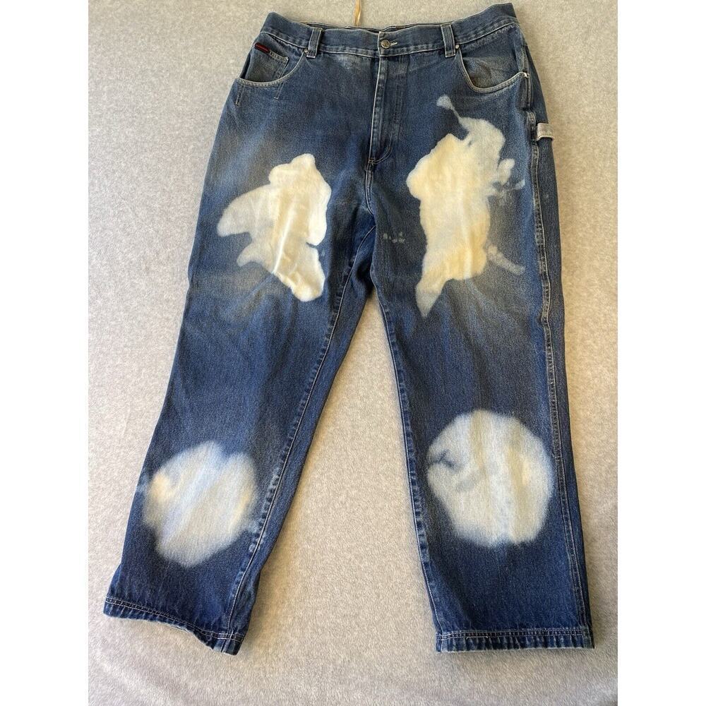 Fubu The Collection Denim Jeans Men’s 44x32 Carpenter Cargo Distressed Baggy Y2K
